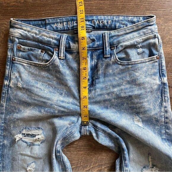 American Eagle Ripped Skinny Jeans AirFlex Distressed Men’s 30 Waist - Picture 7 of 8